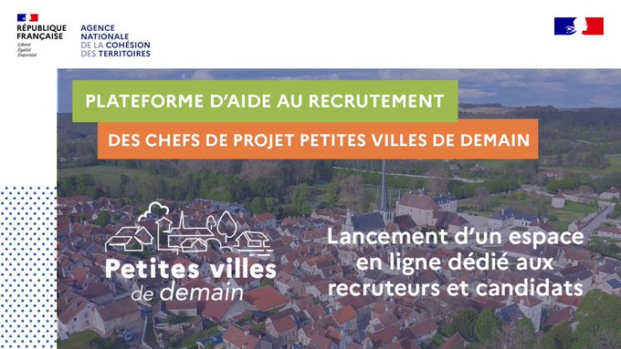 Petites villes de demain : l'ANCT accompagne le recrutement des chefs de projet