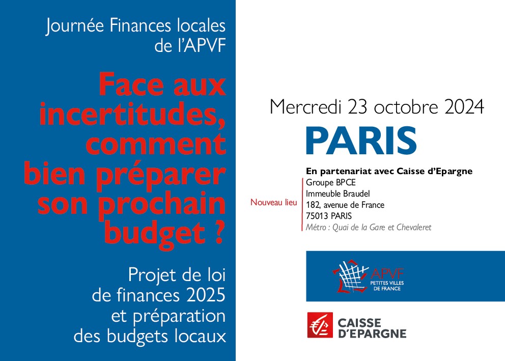 Journée finances locales de l'APVF - Face aux incertitudes, comment bien préparer son prochain budget ?