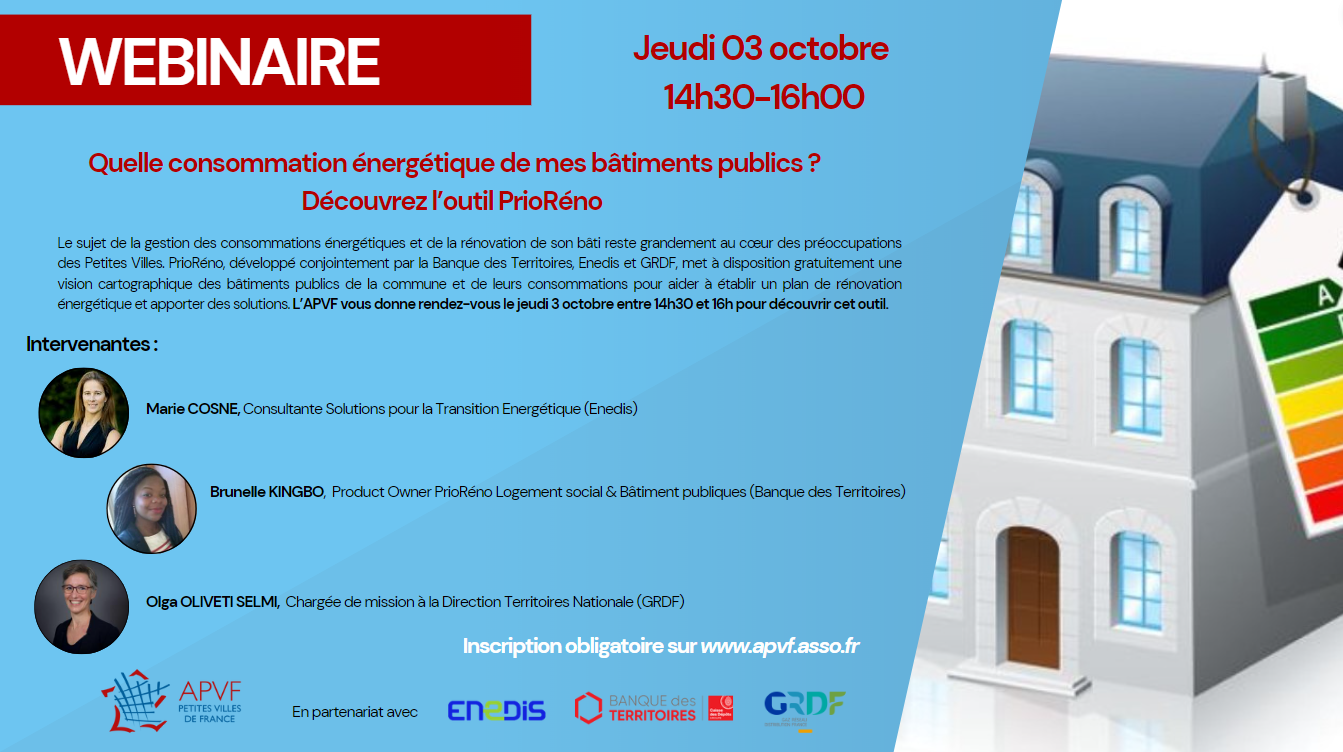 Webinaire "Quelle consommation énergétique de mes bâtiments publics ? Découvrez l’outil PrioRéno"